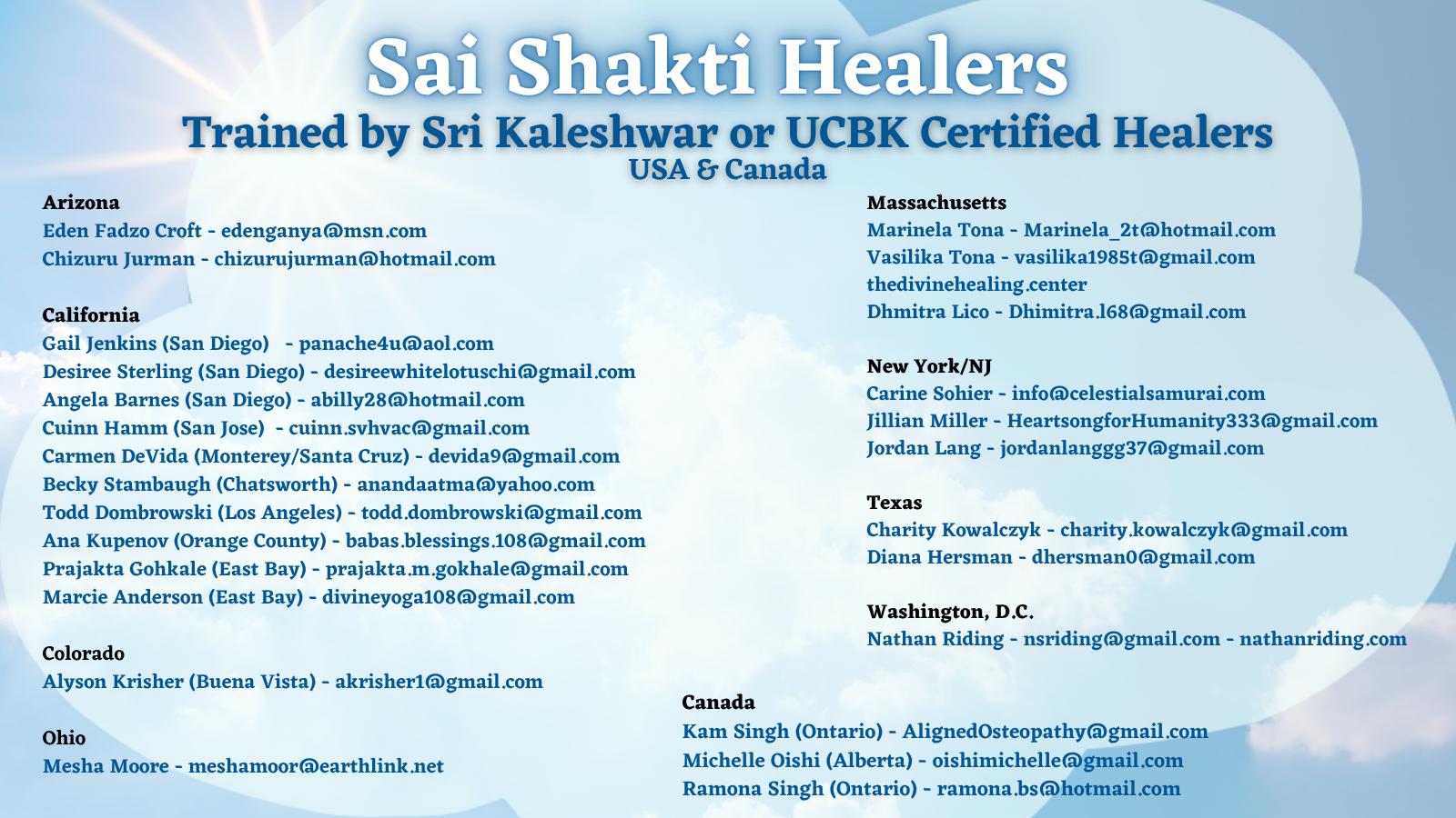 UCBK certified healers